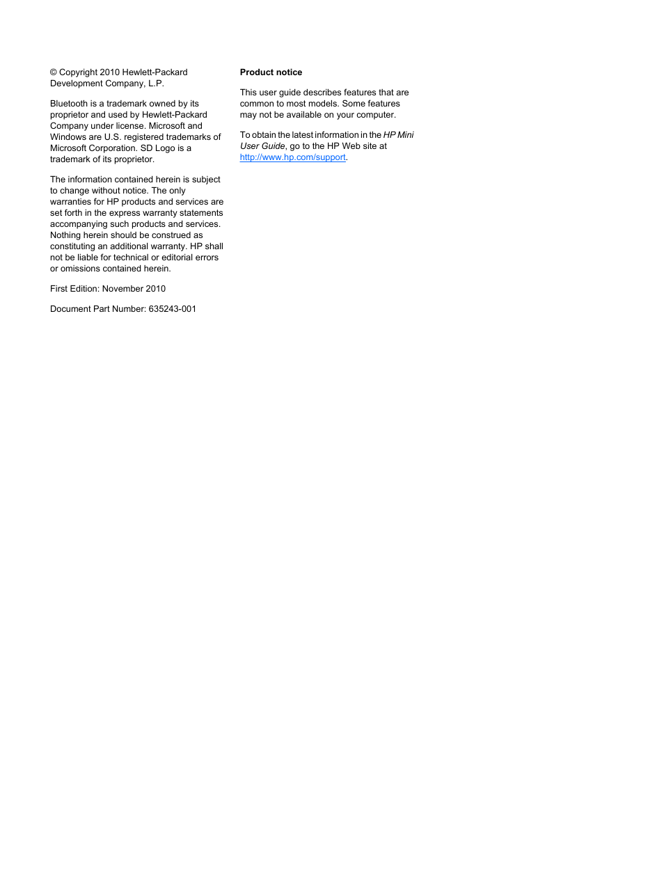 HP Mini 1103 User Manual | Page 2 / 83
