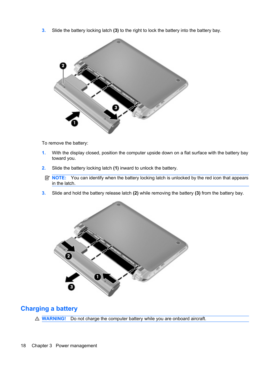 Charging a battery | HP Mini 1103 User Manual | Page 26 / 83