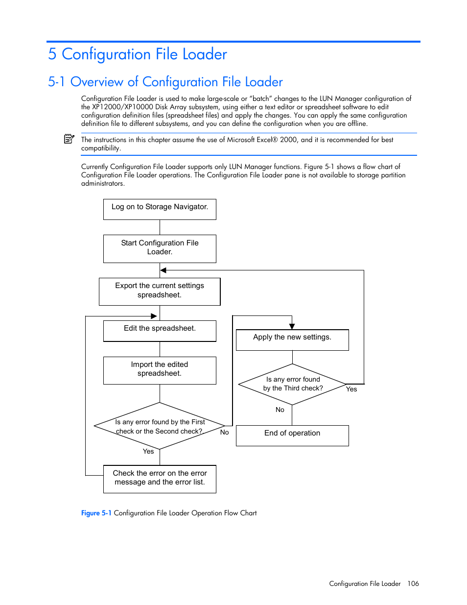 5 configuration file loader, 1 overview of configuration file loader | HP StorageWorks XP Remote Web Console Software User Manual | Page 106 / 131