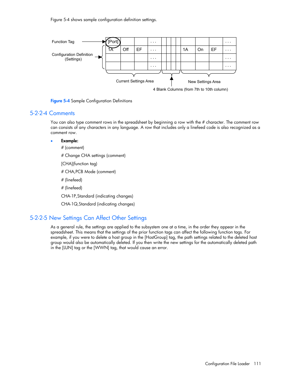 2-2-4 comments, 2-2-5 new settings can affect other settings | HP StorageWorks XP Remote Web Console Software User Manual | Page 111 / 131