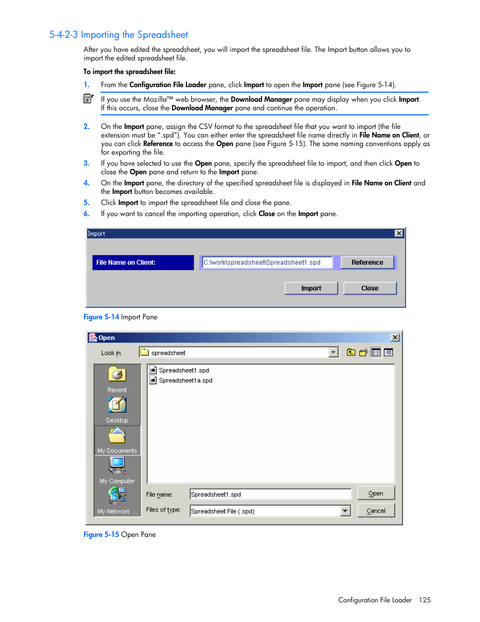 4-2-3 importing the spreadsheet | HP StorageWorks XP Remote Web Console Software User Manual | Page 125 / 131