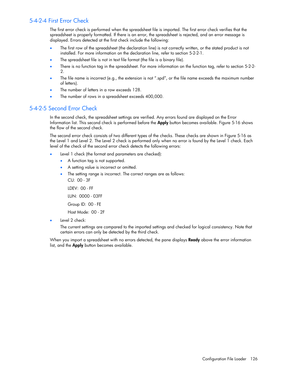 4-2-4 first error check, 4-2-5 second error check | HP StorageWorks XP Remote Web Console Software User Manual | Page 126 / 131