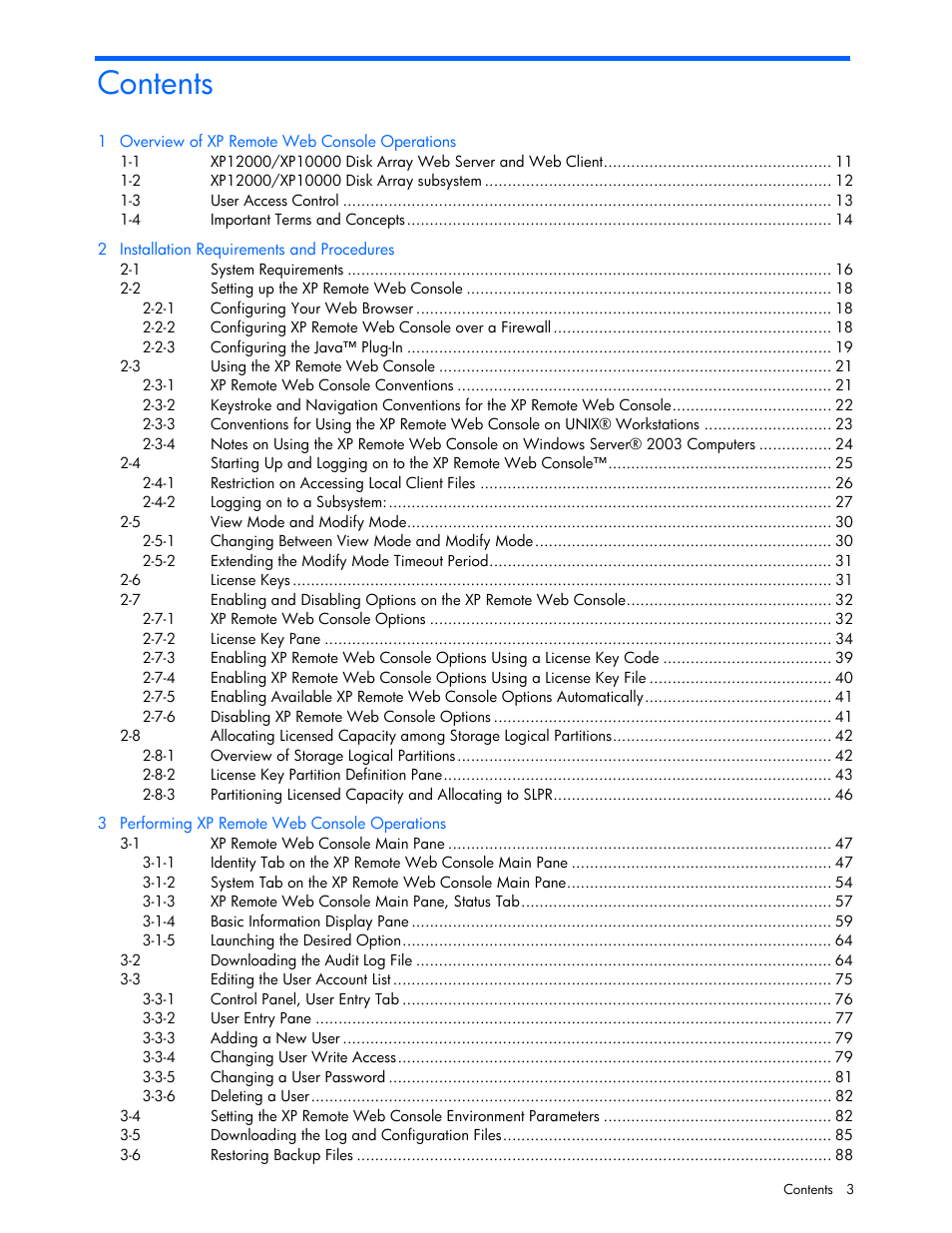 HP StorageWorks XP Remote Web Console Software User Manual | Page 3 / 131