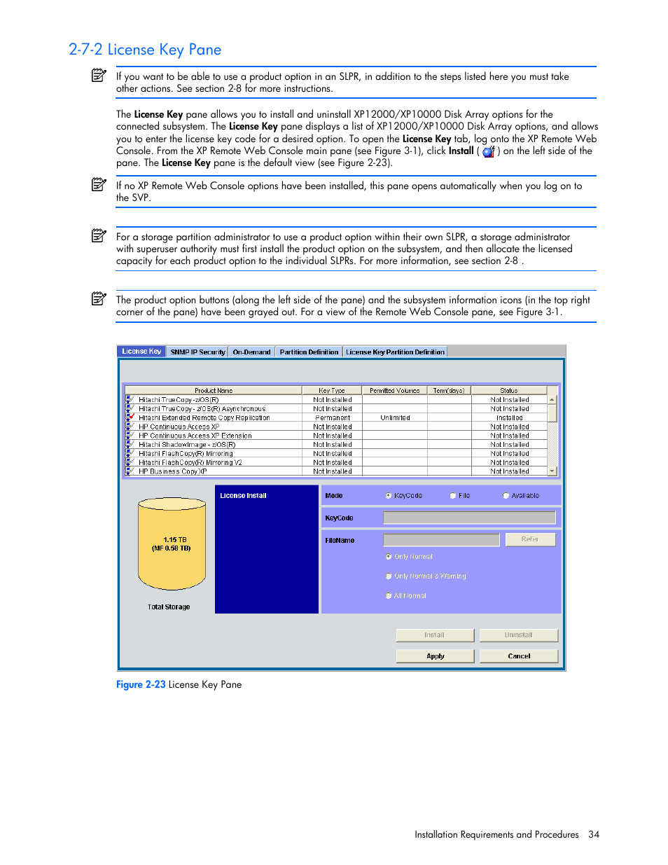 7-2 license key pane | HP StorageWorks XP Remote Web Console Software User Manual | Page 34 / 131