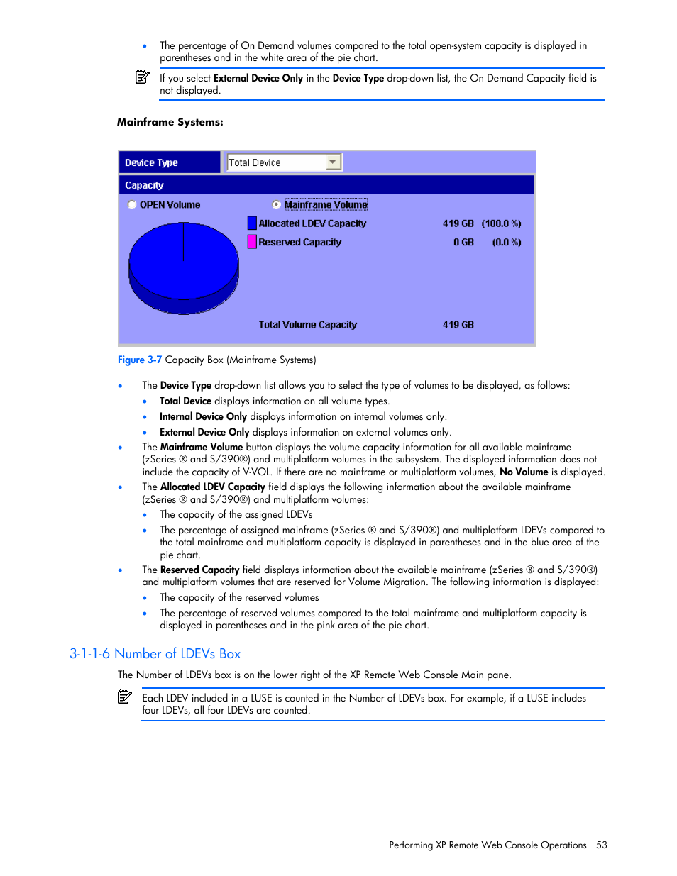 1-1-6 number of ldevs box | HP StorageWorks XP Remote Web Console Software User Manual | Page 53 / 131