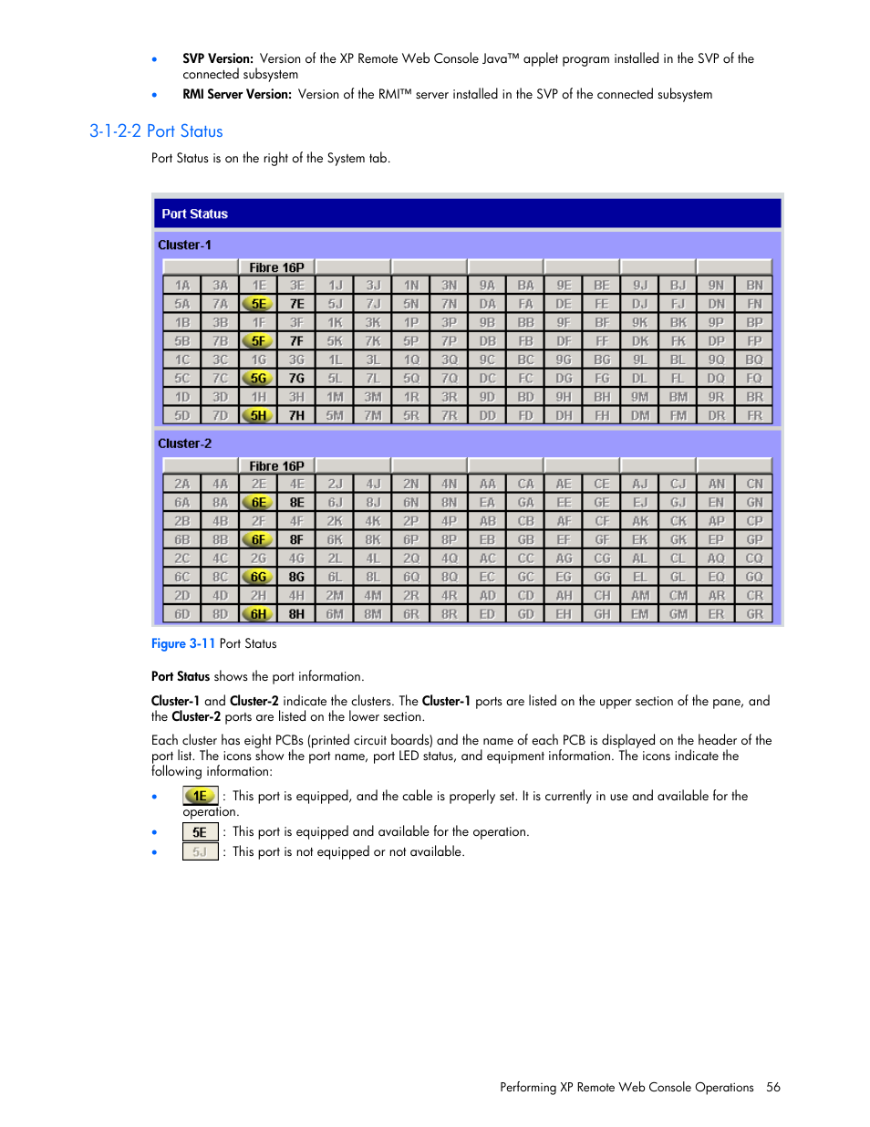 1-2-2 port status | HP StorageWorks XP Remote Web Console Software User Manual | Page 56 / 131