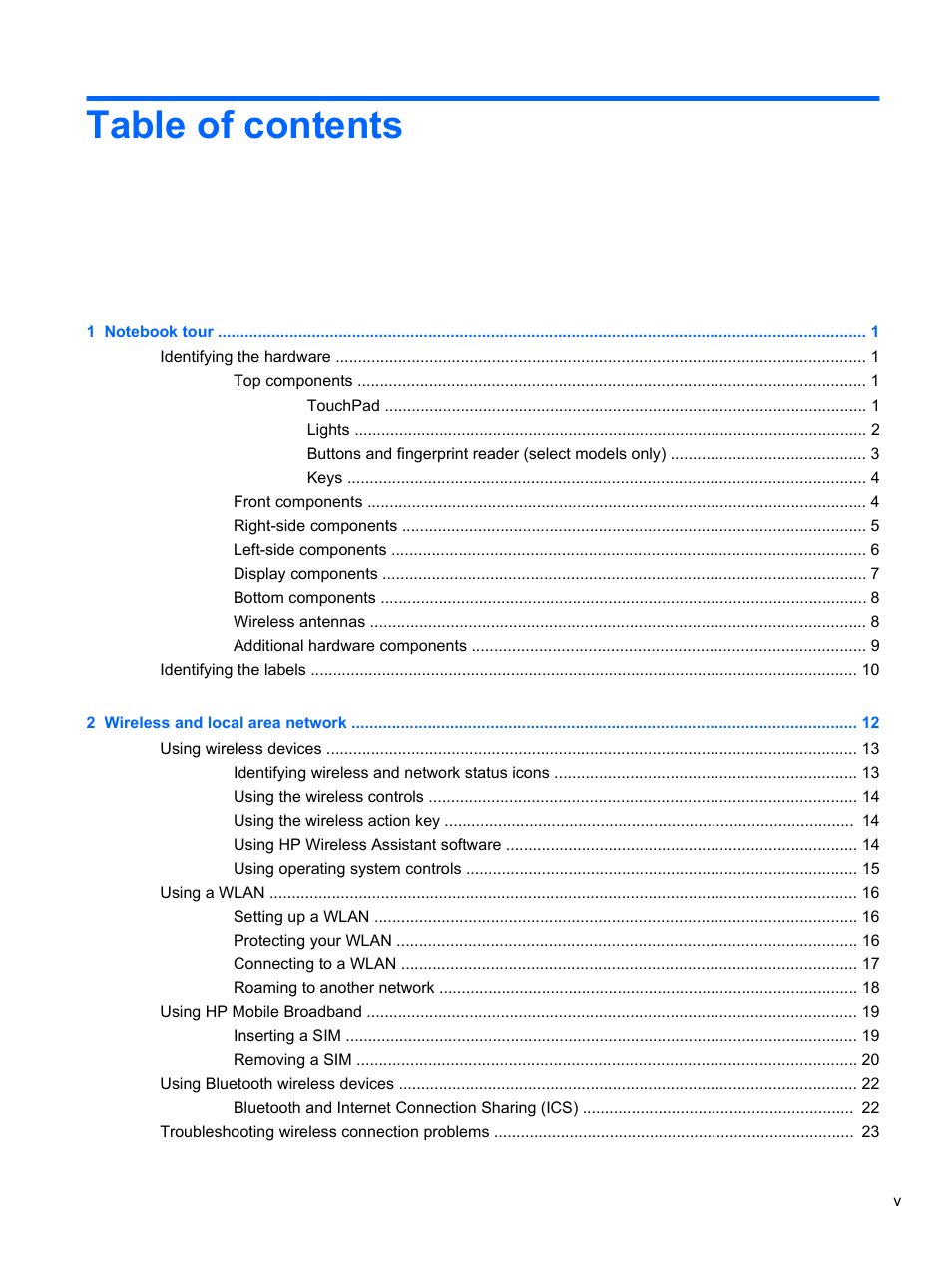 HP Pavilion dv3-4001tx Entertainment Notebook PC User Manual | Page 5 / 124