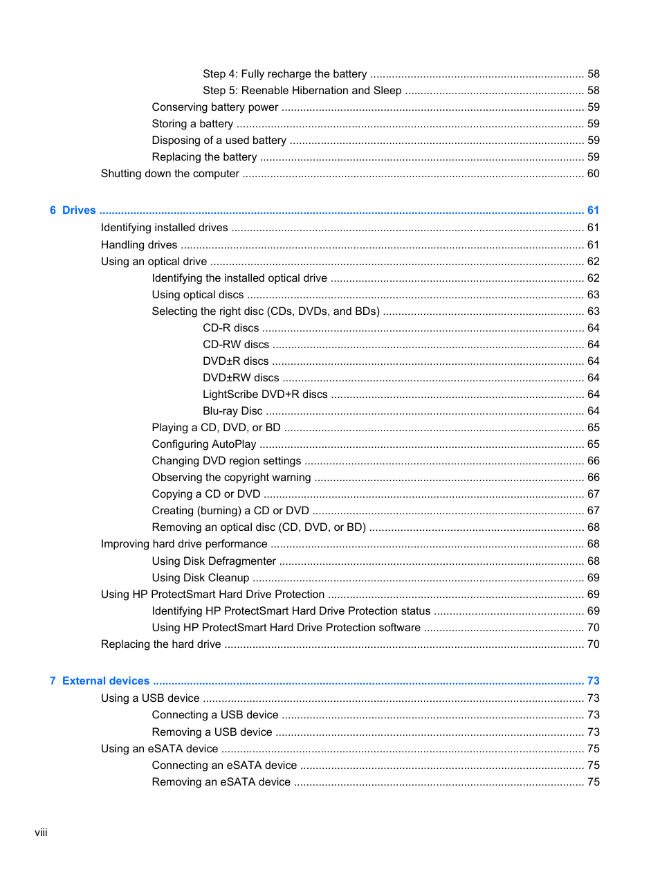 HP Pavilion dv3-4001tx Entertainment Notebook PC User Manual | Page 8 / 124