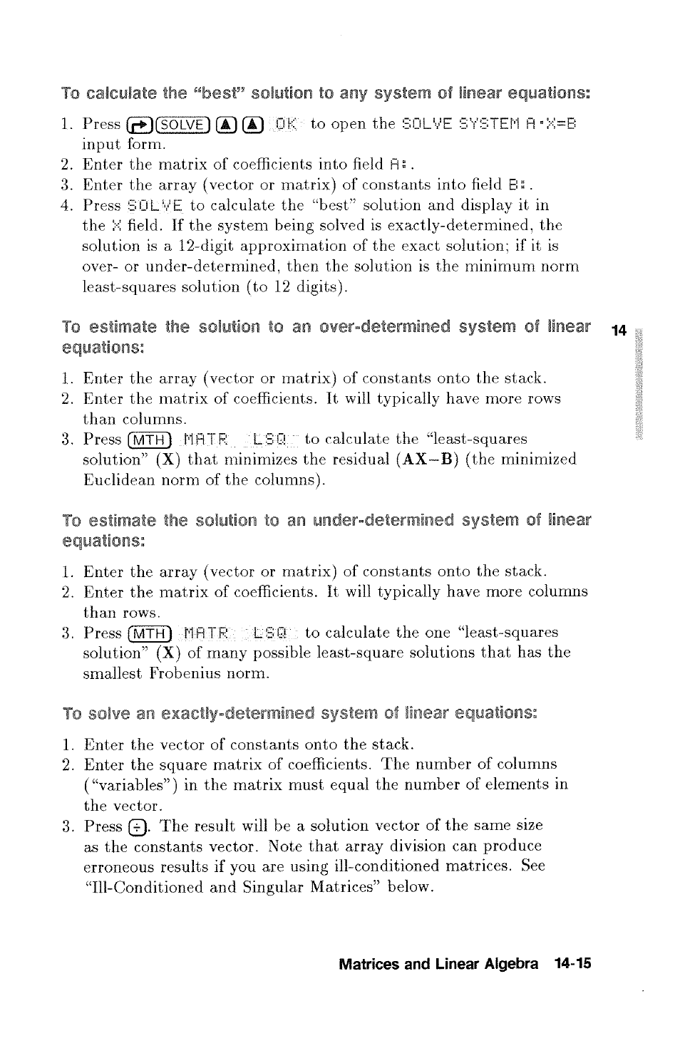 Equations | HP 48g Graphing Calculator User Manual | Page 179 / 612