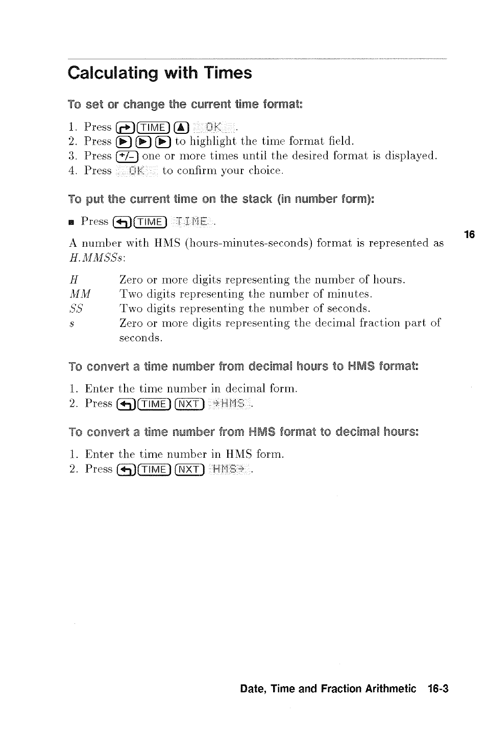 Calculating with times, Calculating with fractions -5 | HP 48g Graphing Calculator User Manual | Page 195 / 612