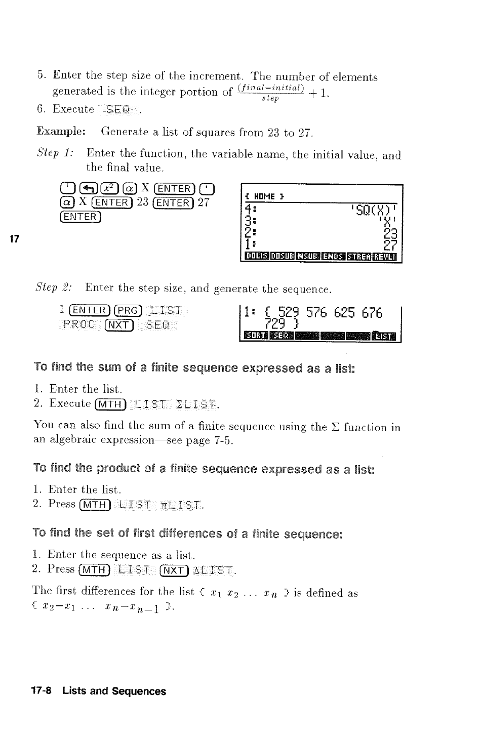 'sqcx)' 3: ■h' 2: 23, Q qo @ x (i, Ie) cd | HP 48g Graphing Calculator User Manual | Page 206 / 612