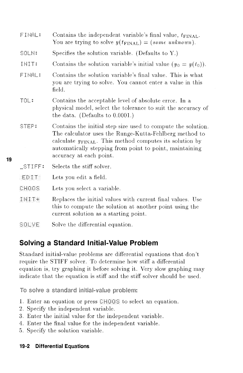 Solving a standard initial-value problem | HP 48g Graphing Calculator User Manual | Page 228 / 612