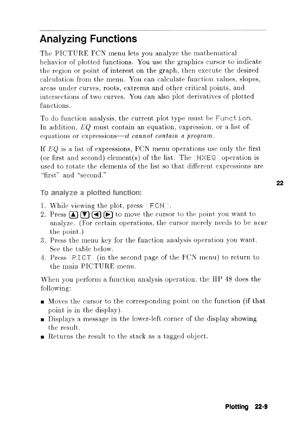 Analyzing functions, Analyzing functions -9 | HP 48g Graphing Calculator User Manual | Page 293 / 612