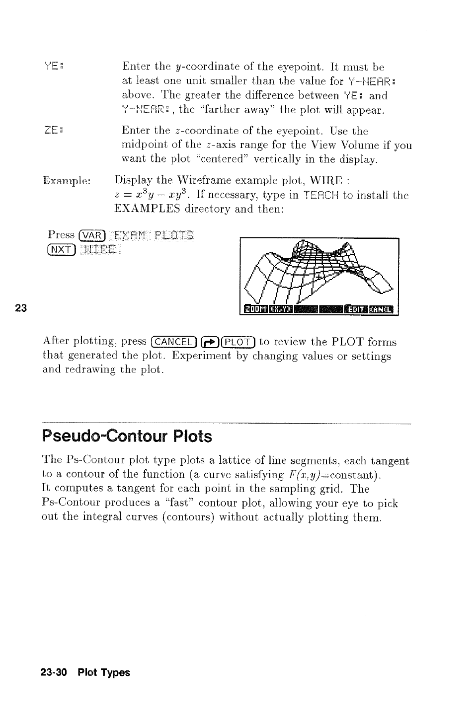 Pseudo-contour plots, Pseudo-contour plots -30 | HP 48g Graphing Calculator User Manual | Page 330 / 612