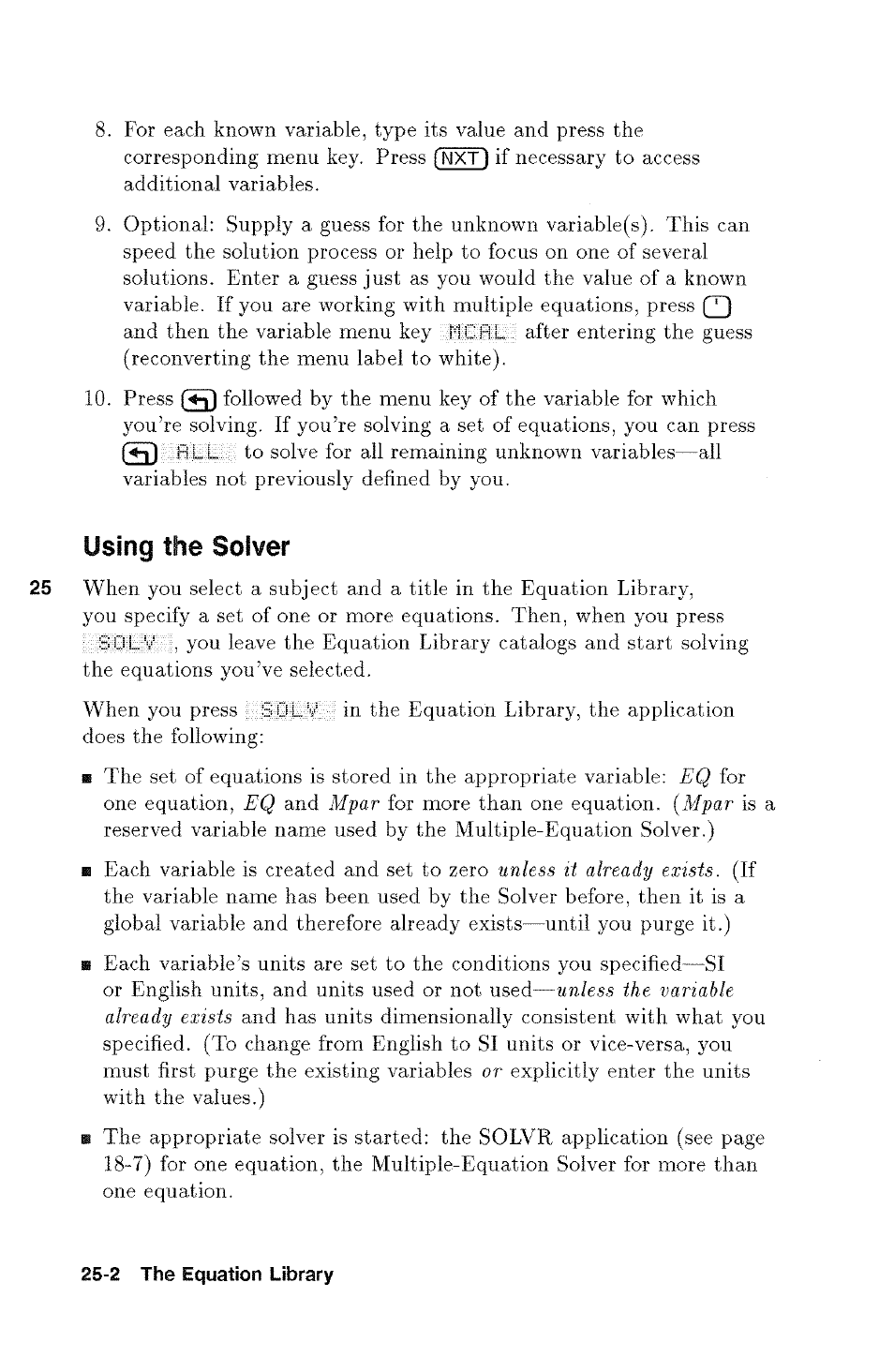 Using the solver | HP 48g Graphing Calculator User Manual | Page 348 / 612