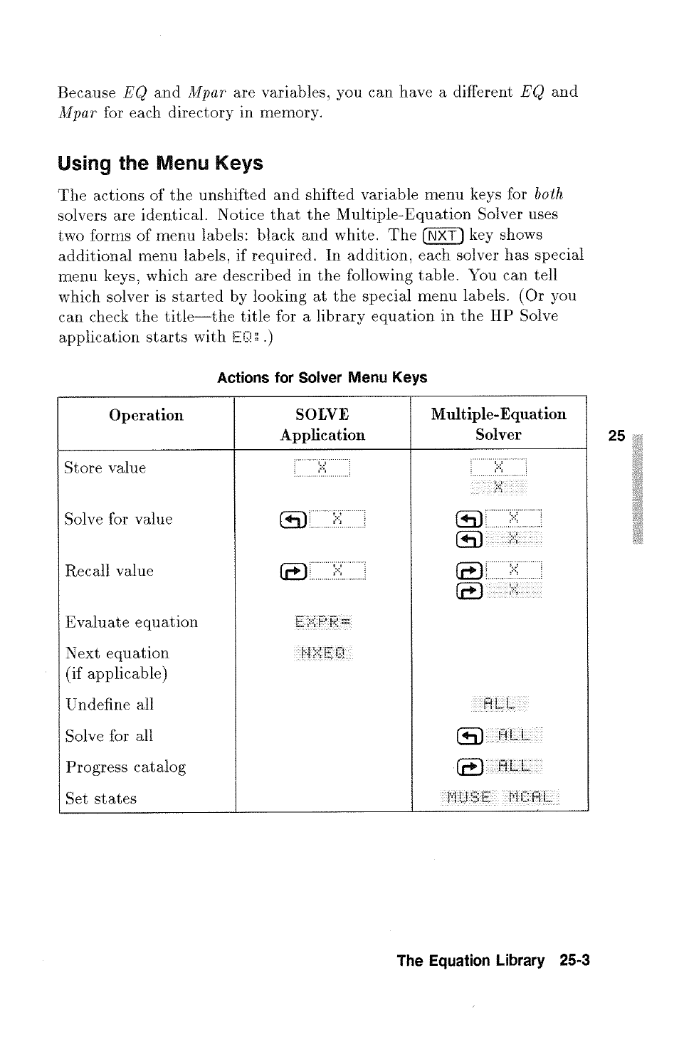 Using the menu keys | HP 48g Graphing Calculator User Manual | Page 349 / 612