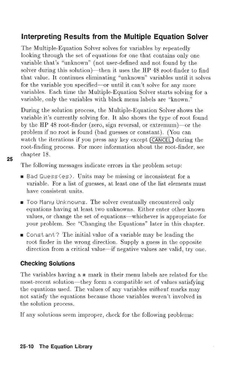 Checking solutions | HP 48g Graphing Calculator User Manual | Page 356 / 612