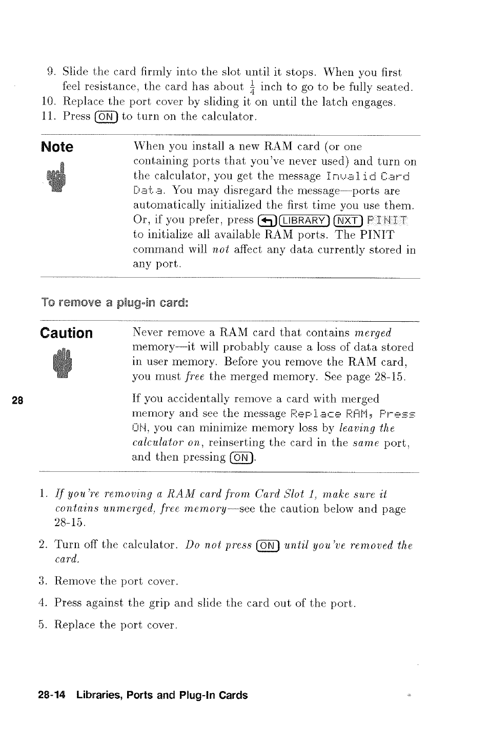 Caution | HP 48g Graphing Calculator User Manual | Page 402 / 612