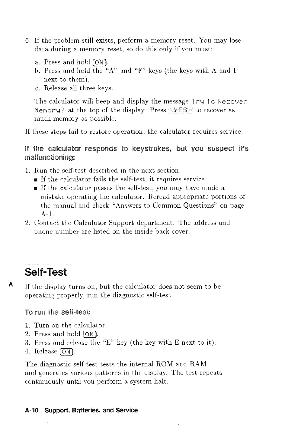 Self-test | HP 48g Graphing Calculator User Manual | Page 446 / 612