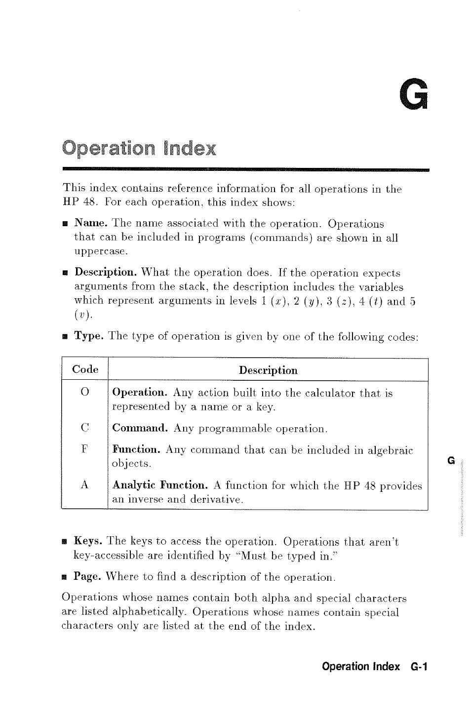 Operatic"r h, Operatic"r | HP 48g Graphing Calculator User Manual | Page 481 / 612