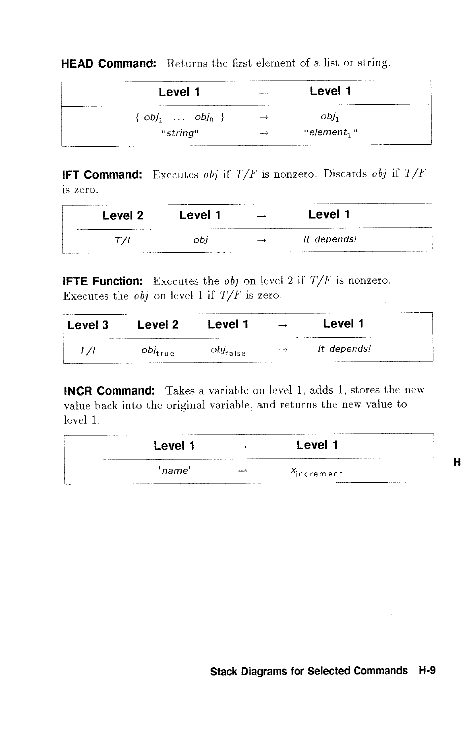 Returns the first element of a list or string | HP 48g Graphing Calculator User Manual | Page 547 / 612