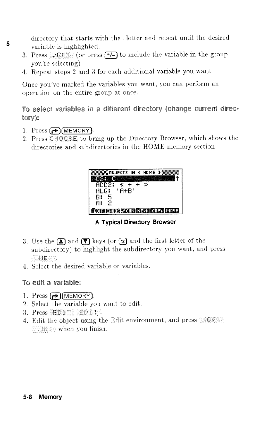 To edit a variable | HP 48g Graphing Calculator User Manual | Page 66 / 612