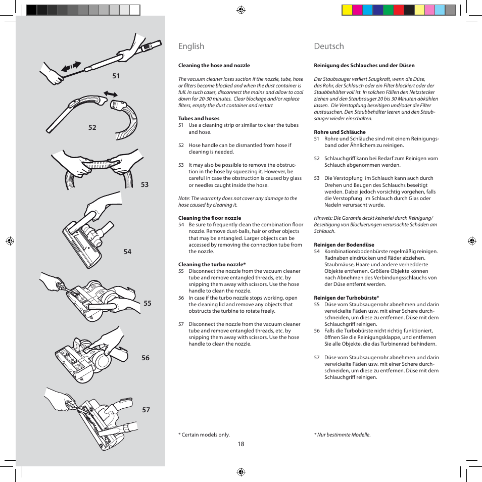 English, Deutsch | AEG ASC6945 User Manual | Page 18 / 48