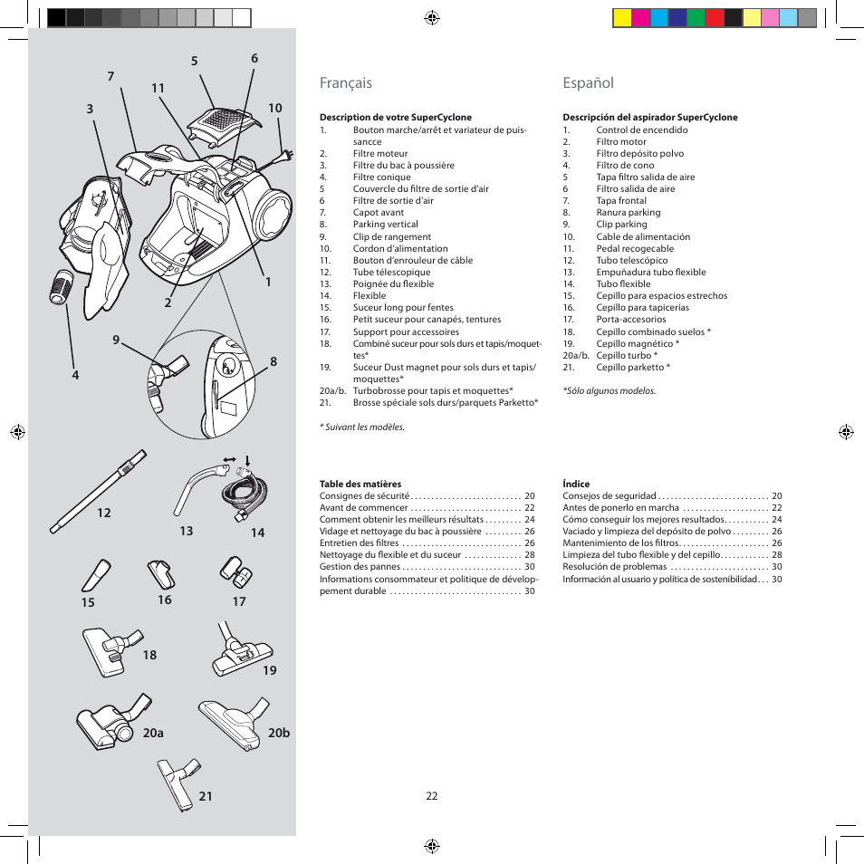 Français, Español | AEG ASC6945 User Manual | Page 22 / 48