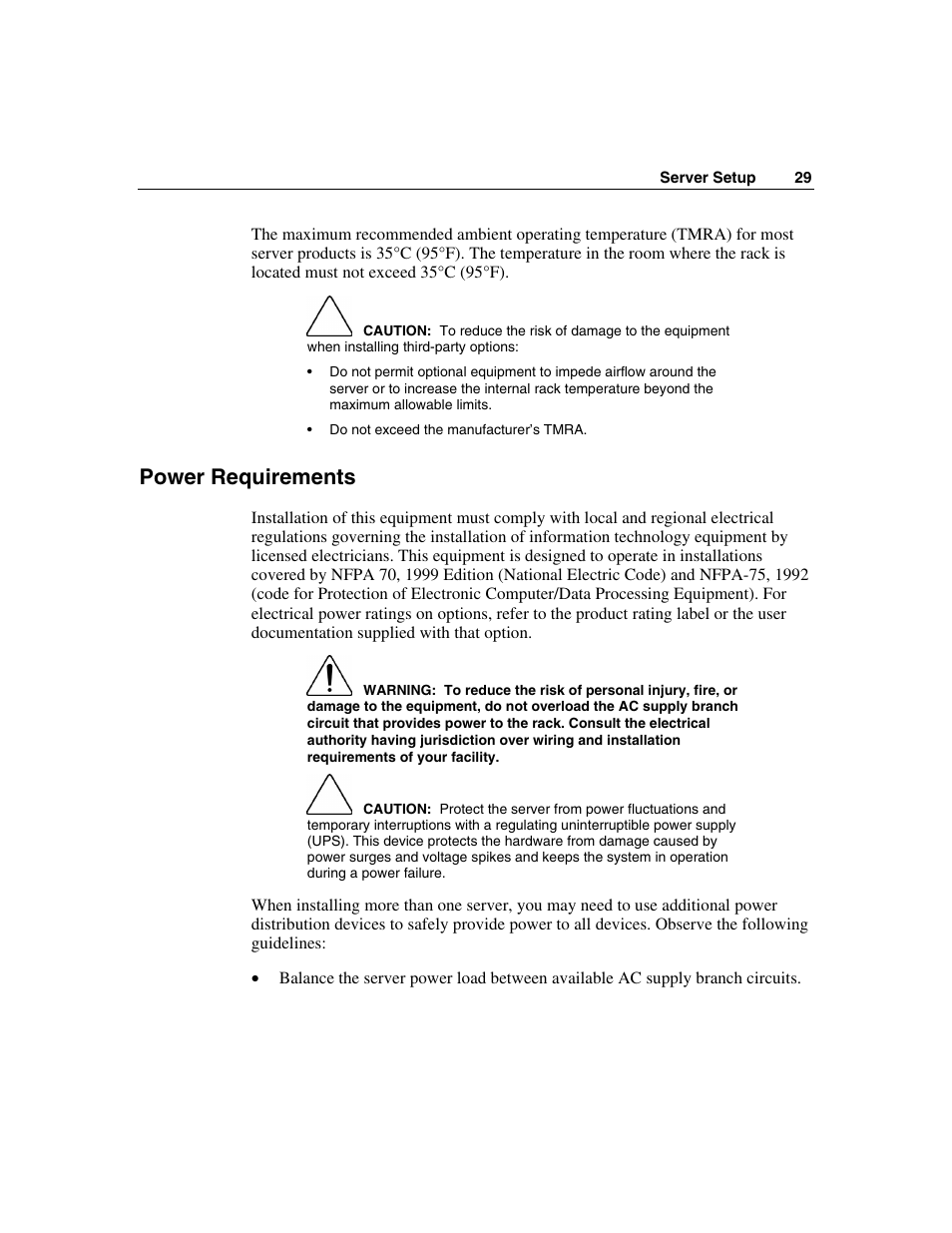 Power requirements | HP ProLiant ML310 G2 Server User Manual | Page 29 / 124