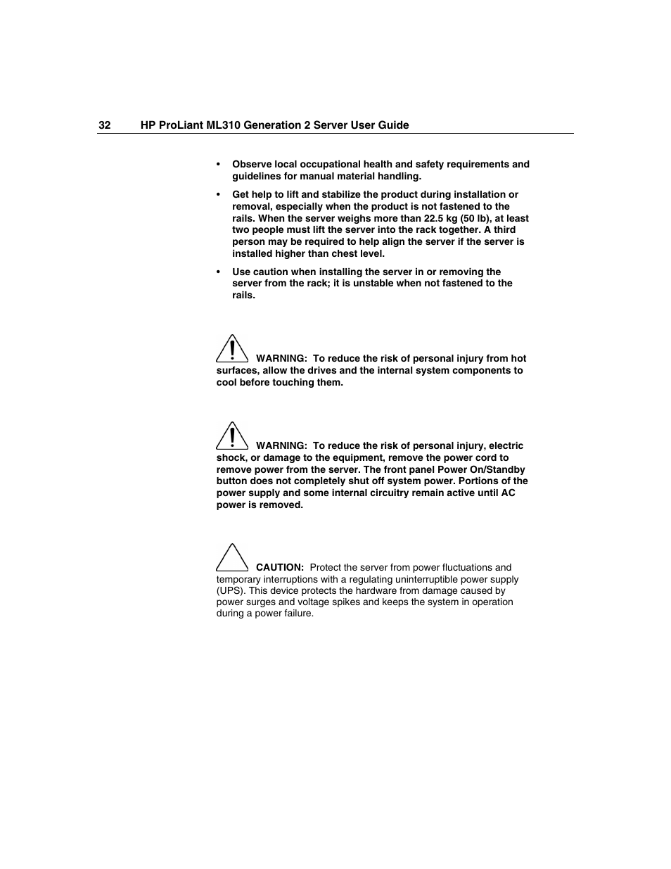 HP ProLiant ML310 G2 Server User Manual | Page 32 / 124