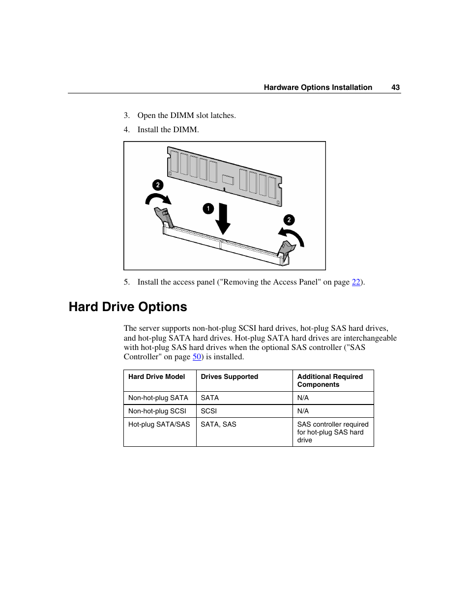 Hard drive options | HP ProLiant ML310 G2 Server User Manual | Page 43 / 124