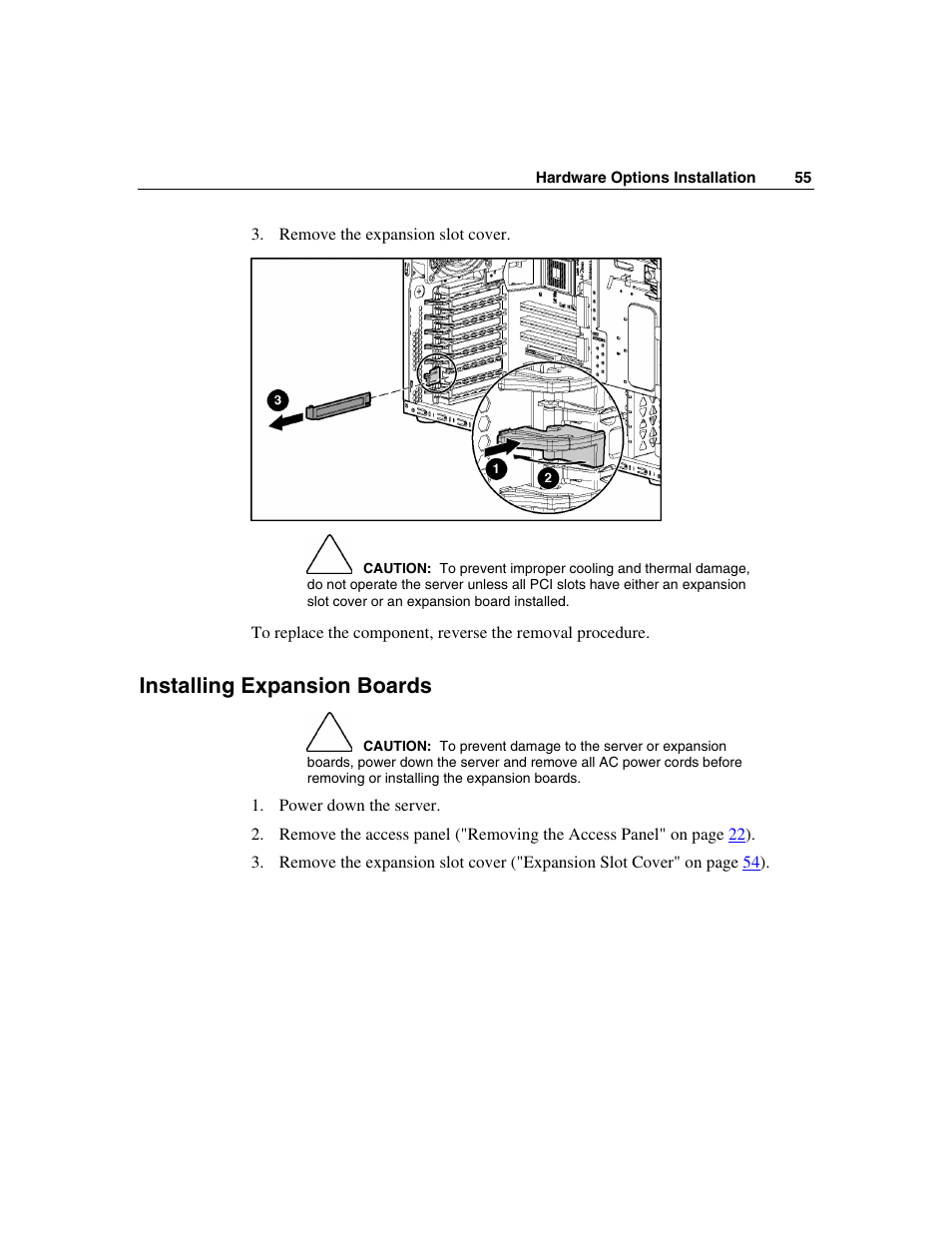 Installing expansion boards | HP ProLiant ML310 G2 Server User Manual | Page 55 / 124