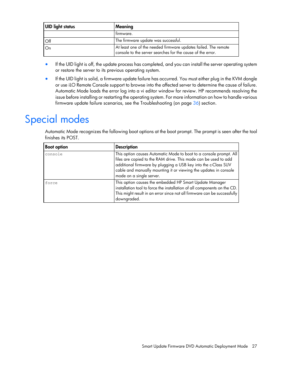 Special modes | HP SmartStart-Software User Manual | Page 27 / 59