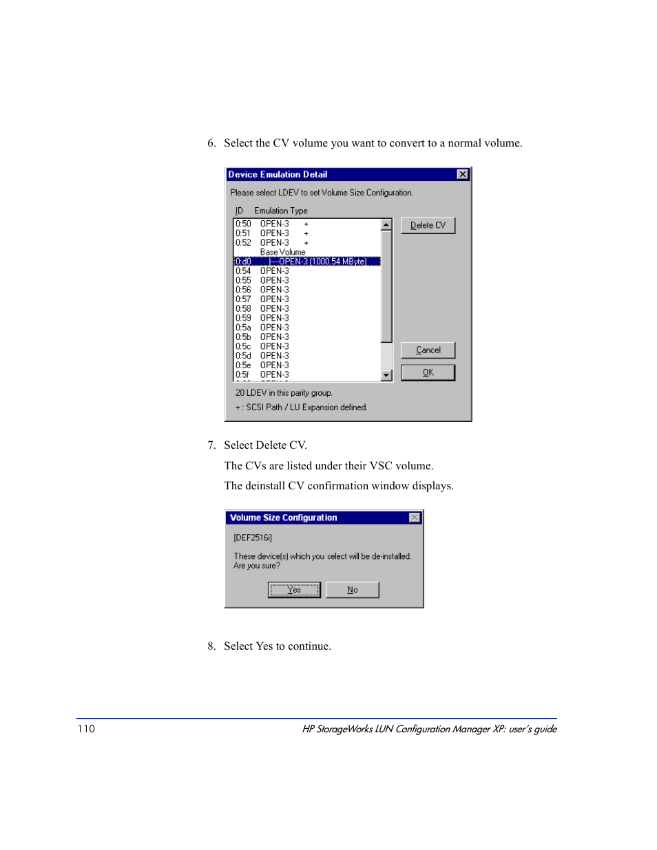 HP LUN Configuration Manager XP Software User Manual | Page 110 / 144