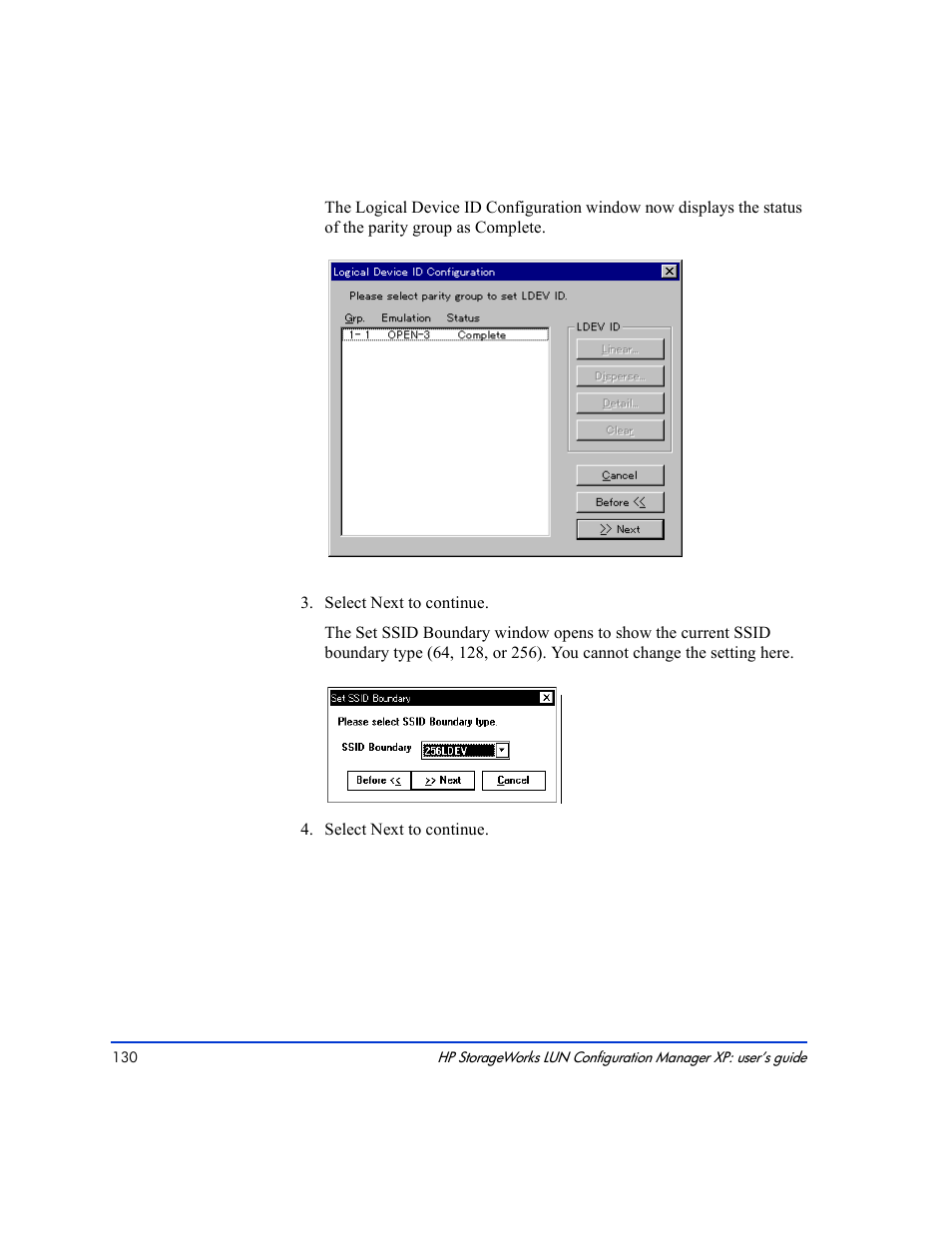 HP LUN Configuration Manager XP Software User Manual | Page 130 / 144