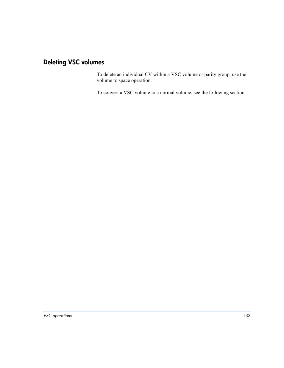 Deleting vsc volumes 133, Deleting vsc volumes | HP LUN Configuration Manager XP Software User Manual | Page 133 / 144
