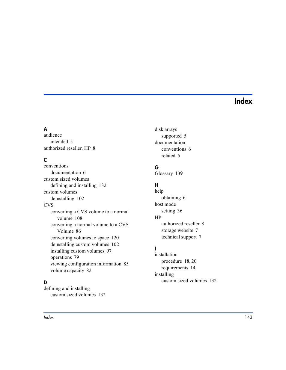 Index, Index 143 | HP LUN Configuration Manager XP Software User Manual | Page 143 / 144