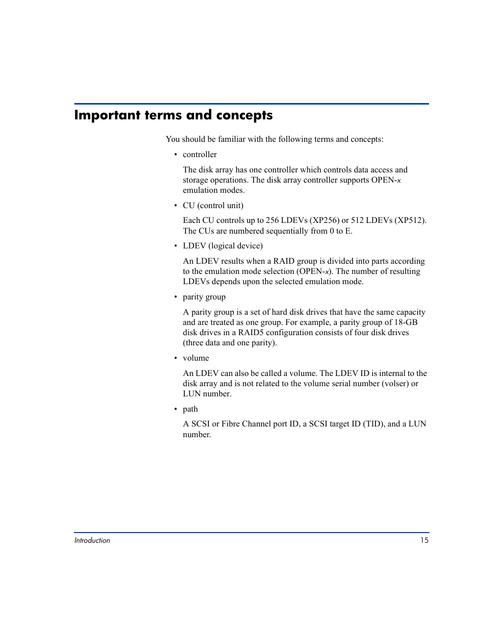 Important terms and concepts, Important terms and concepts 15 | HP LUN Configuration Manager XP Software User Manual | Page 15 / 144