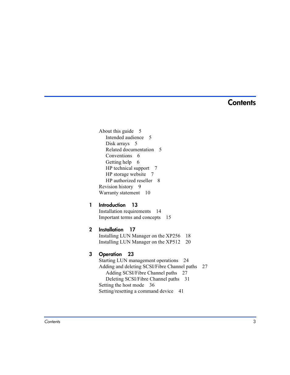 HP LUN Configuration Manager XP Software User Manual | Page 3 / 144