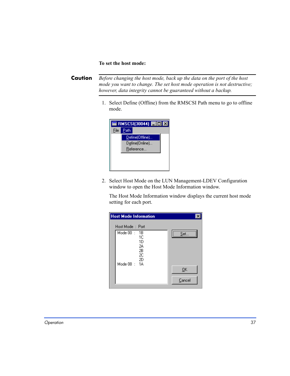 HP LUN Configuration Manager XP Software User Manual | Page 37 / 144