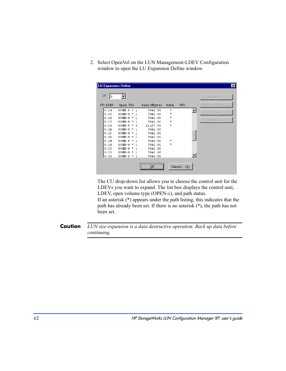 HP LUN Configuration Manager XP Software User Manual | Page 62 / 144