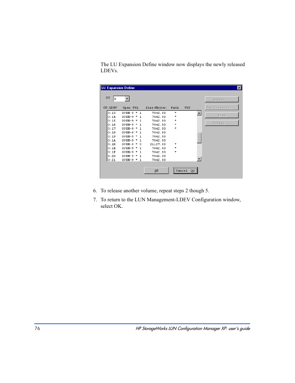 HP LUN Configuration Manager XP Software User Manual | Page 76 / 144