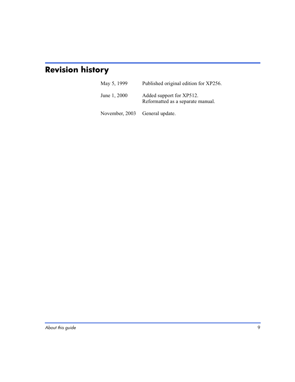 Revision history, Revision history 9 | HP LUN Configuration Manager XP Software User Manual | Page 9 / 144