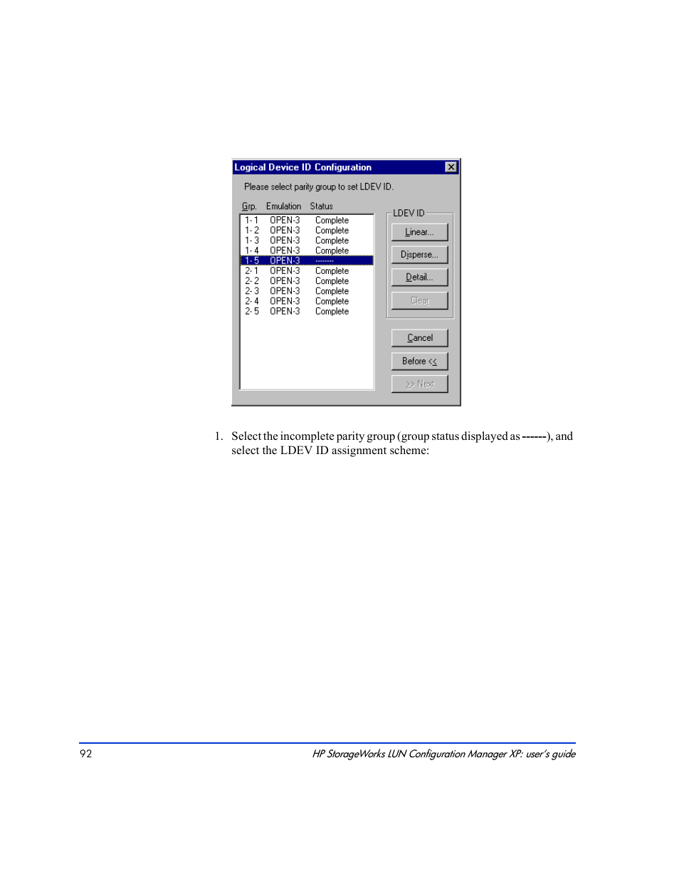 HP LUN Configuration Manager XP Software User Manual | Page 92 / 144