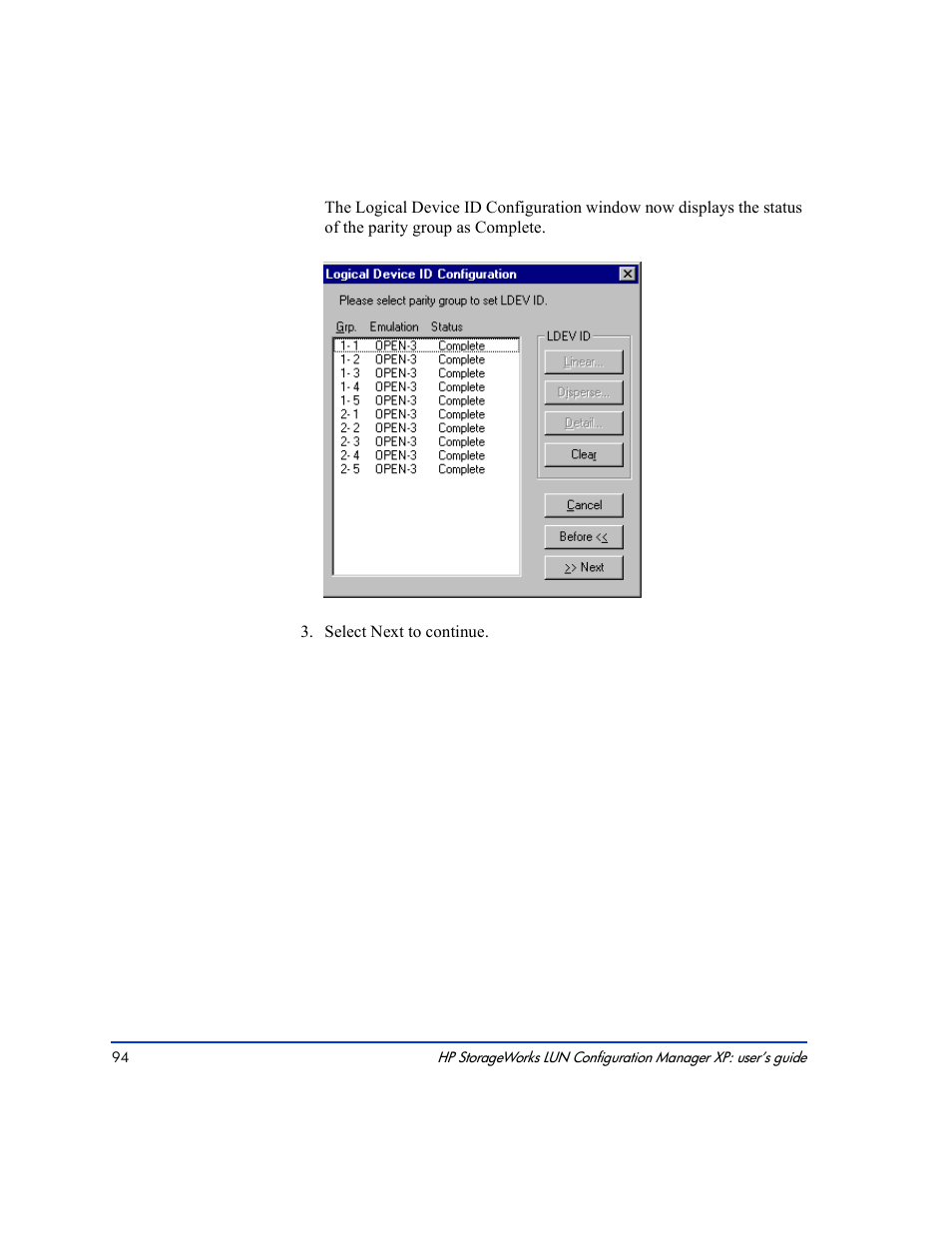 HP LUN Configuration Manager XP Software User Manual | Page 94 / 144