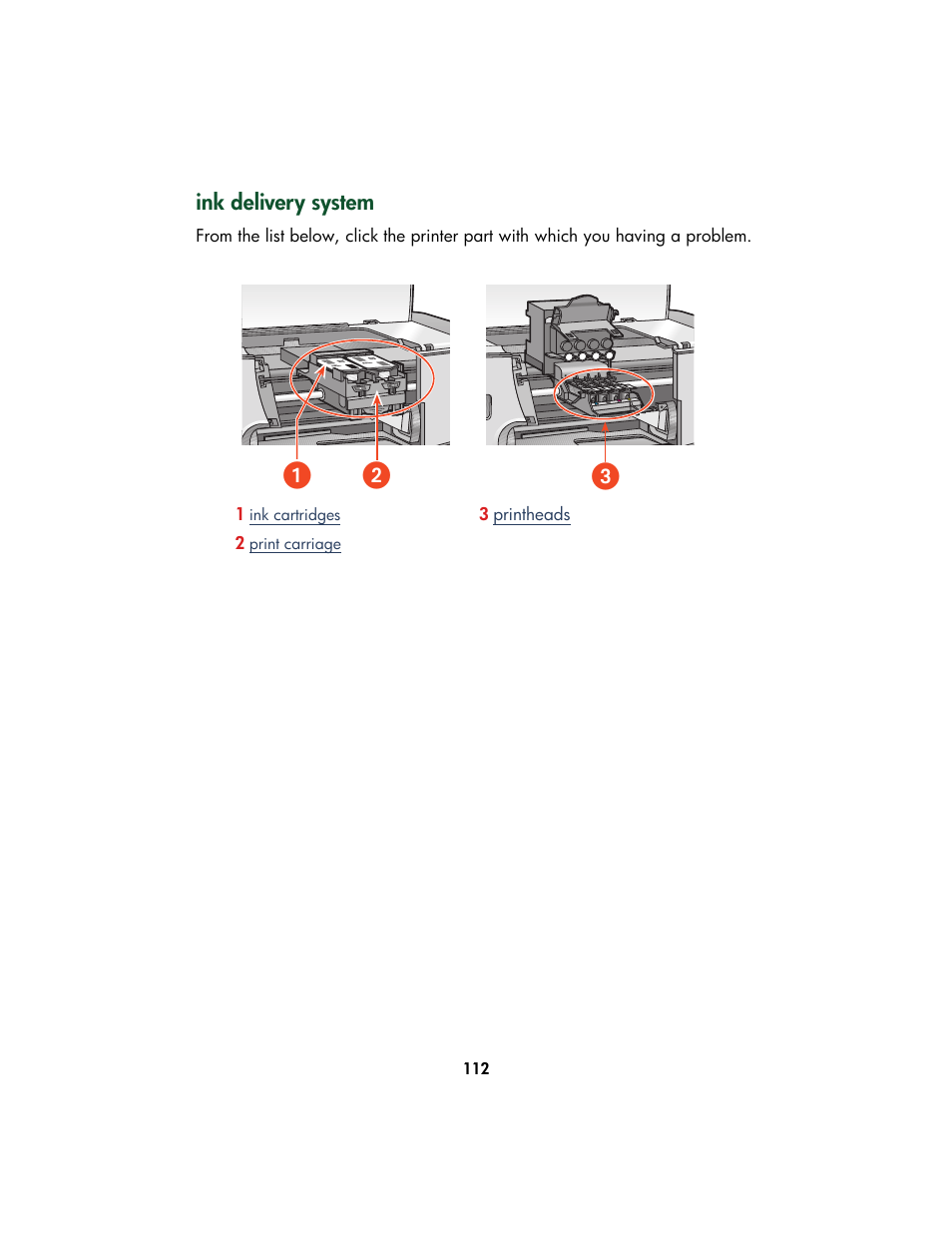 Ink delivery system, ᕡᕢ ᕣ | HP Color Inkjet cp1160 Printer series User Manual | Page 120 / 213