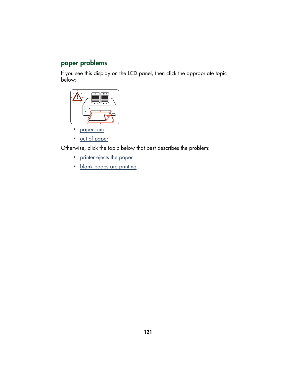 Paper problems, Paper tray | HP Color Inkjet cp1160 Printer series User Manual | Page 129 / 213