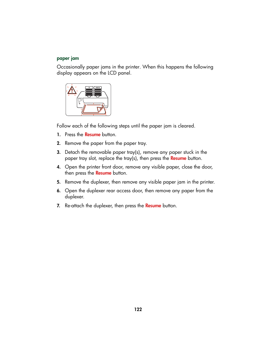 Paper jam | HP Color Inkjet cp1160 Printer series User Manual | Page 130 / 213