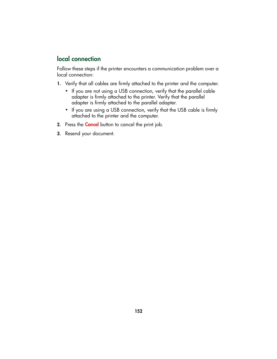 Local connection | HP Color Inkjet cp1160 Printer series User Manual | Page 160 / 213
