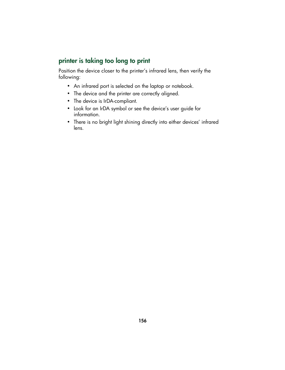 Printer is taking too long to print | HP Color Inkjet cp1160 Printer series User Manual | Page 164 / 213